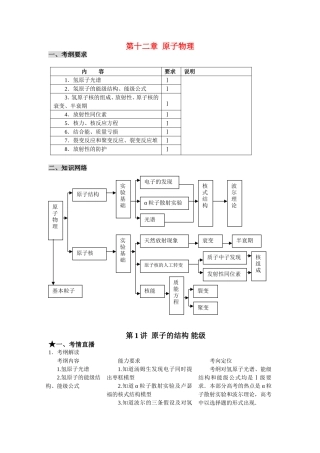 （课标人教版）《高考风向标》物理 第12章原子物理 第1讲  原子的结构 能级