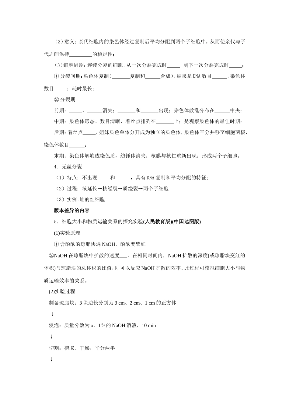 （课标人教版）高考生物《高考风向标》·电子稿 第一部分 分子与细胞 专题五  细胞的生命历程（考点1-2）_第2页