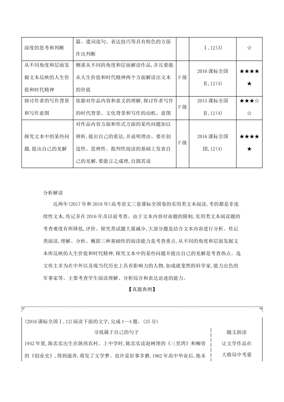 （课标专用 A版）高考语文 专题十五 实用类文本阅读 传记试题-人教版高三语文试题_第2页