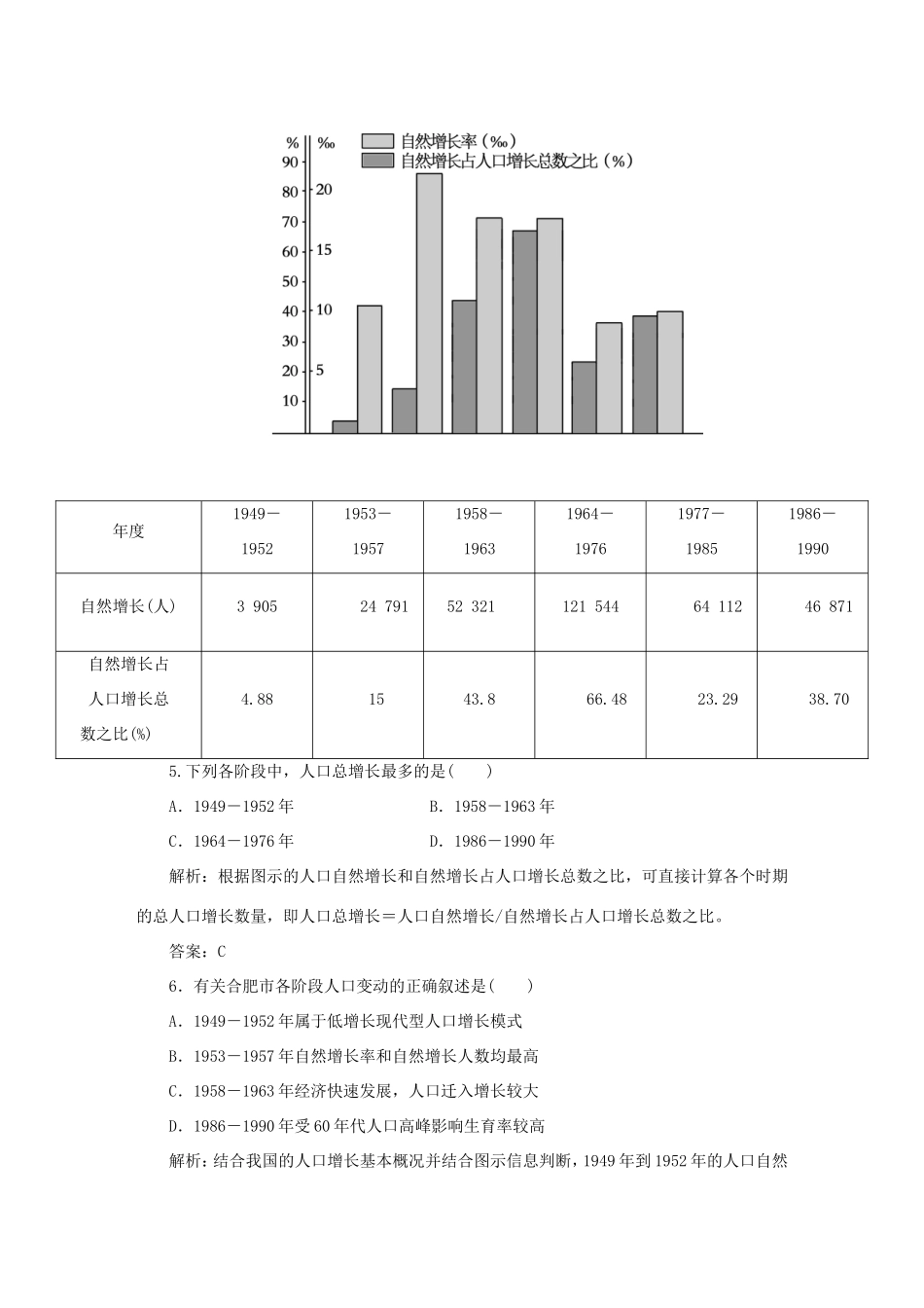 （课标通用）高考地理一轮复习 课时作业17 人口的数量变化和人口的合理容量（含解析）-人教版高三全册地理试题_第3页