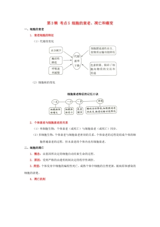 （课标通用）高考生物 考点一遍过 第3辑 考点5 细胞的衰老、凋亡和癌变-人教版高三全册生物试题