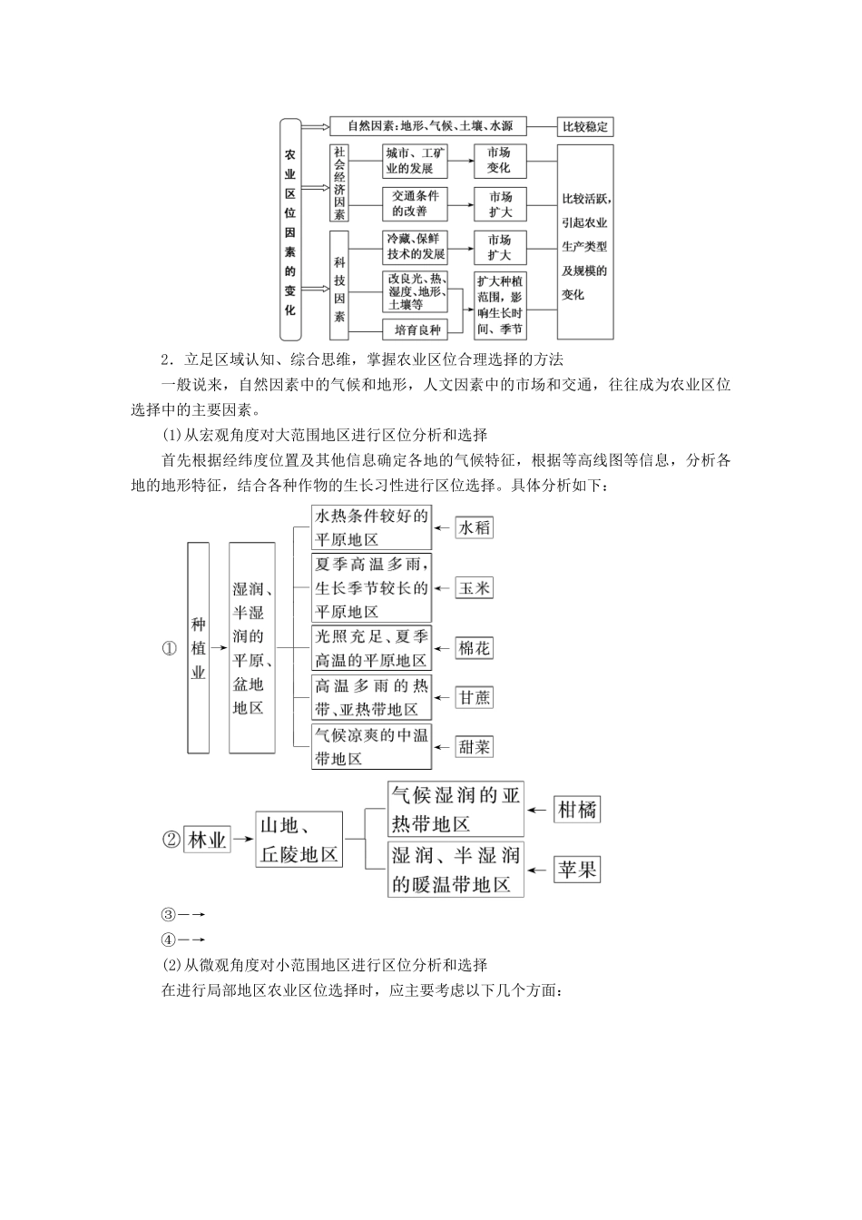 高考地理二轮复习 第一部分“人文”题组命题4大着眼点之（二）农业生产与农业地域练习（含解析）-人教高三地理试题_第3页