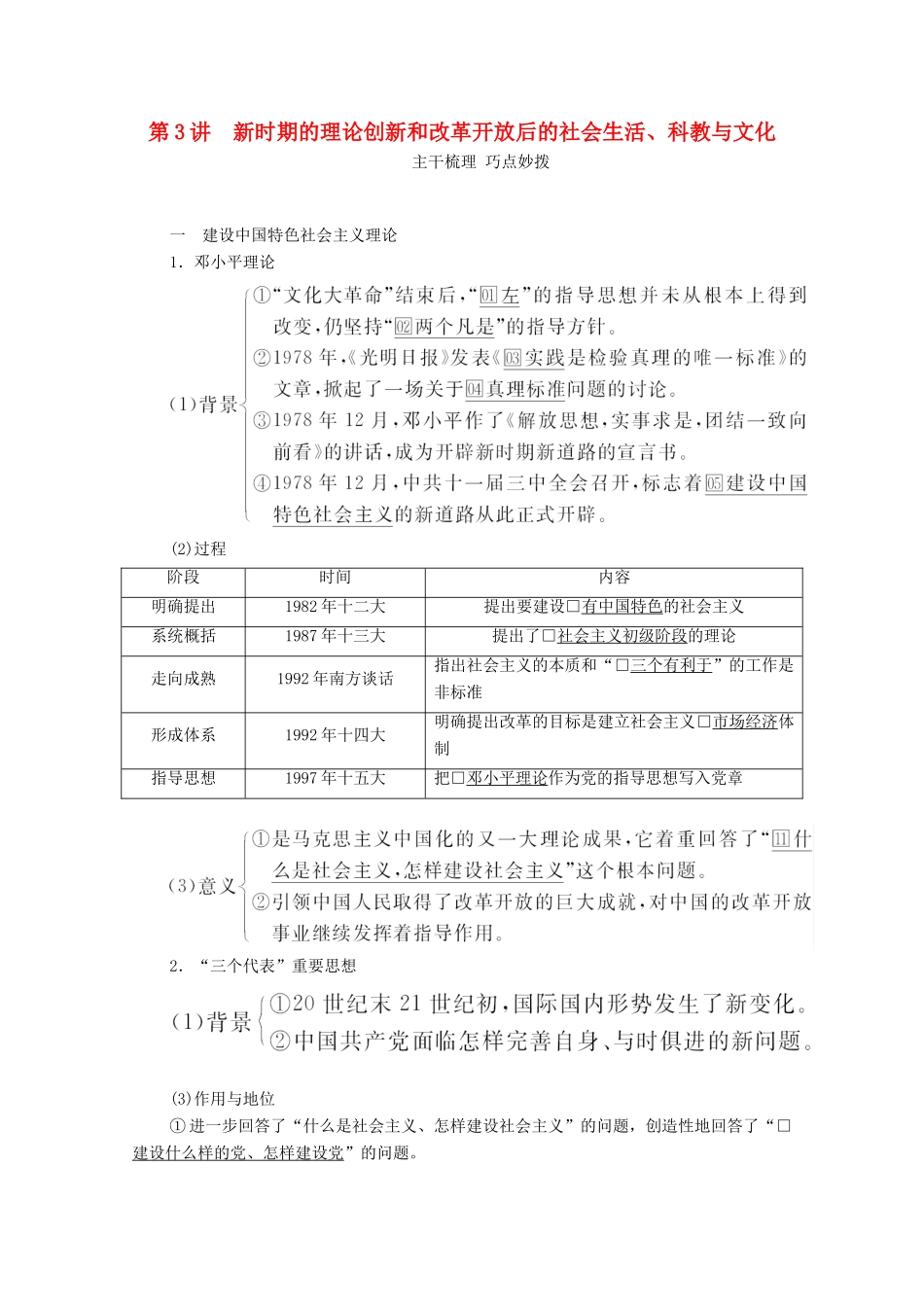 （通史版）高考历史一轮教师用书 第三部分 中国现代史 第10单元 第3讲 新时期的理论创新和改革开放后的社会生活、科教与文化（含解析）-人教版高三全册历史试题_第1页