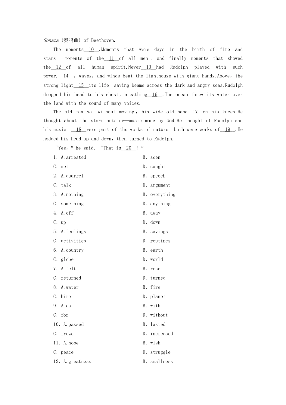 （课标通用）高考英语大一轮复习 Unit 2 Robots课时作业 新人教版选修7-新人教版高三选修7英语试题_第3页