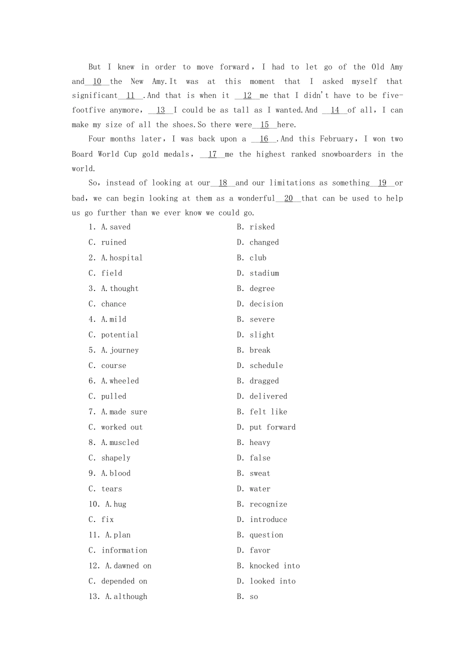 （课标通用）高考英语大一轮复习 Unit 3 A taste of English humour课时作业 新人教版必修4-新人教版高三必修4英语试题_第3页