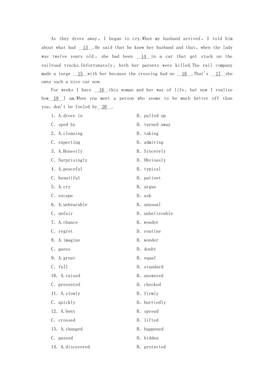 （课标通用）高考英语大一轮复习 Unit 4 Astronomy：the science of the stars课时作业 新人教版必修3-新人教版高三必修3英语试题_第3页
