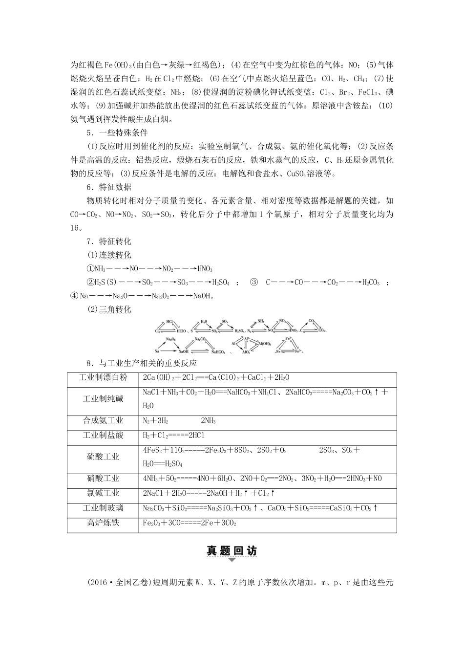 高三化学二轮复习 第1部分 专题3 元素及其化合物 突破点13 无机物之间的转化及其推断-人教高三化学试题_第2页