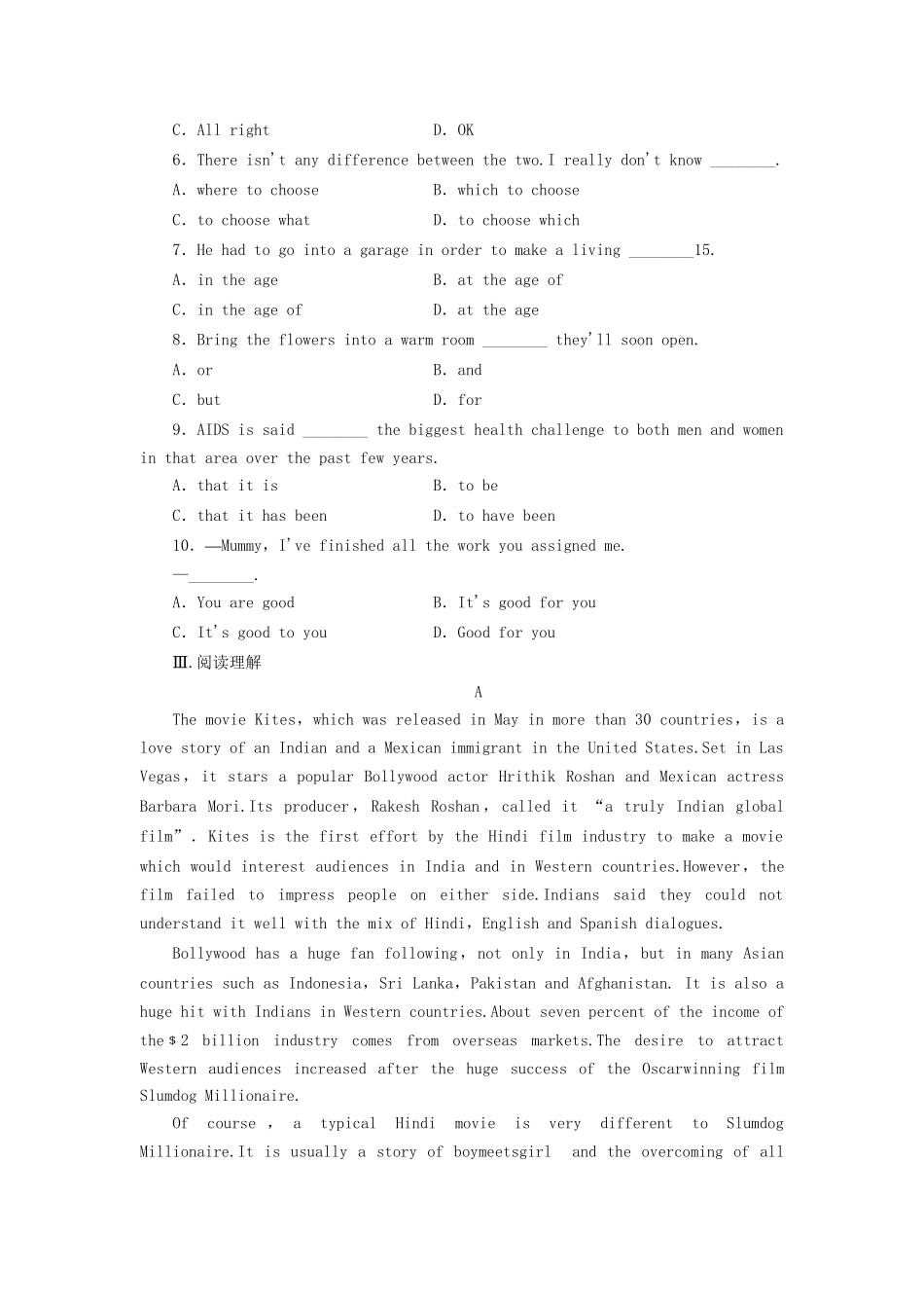 （通用卷）高中英语 Module 6 Films and TV Programmes Cultural Corner & Writing课时作业 外研版必修2_第2页