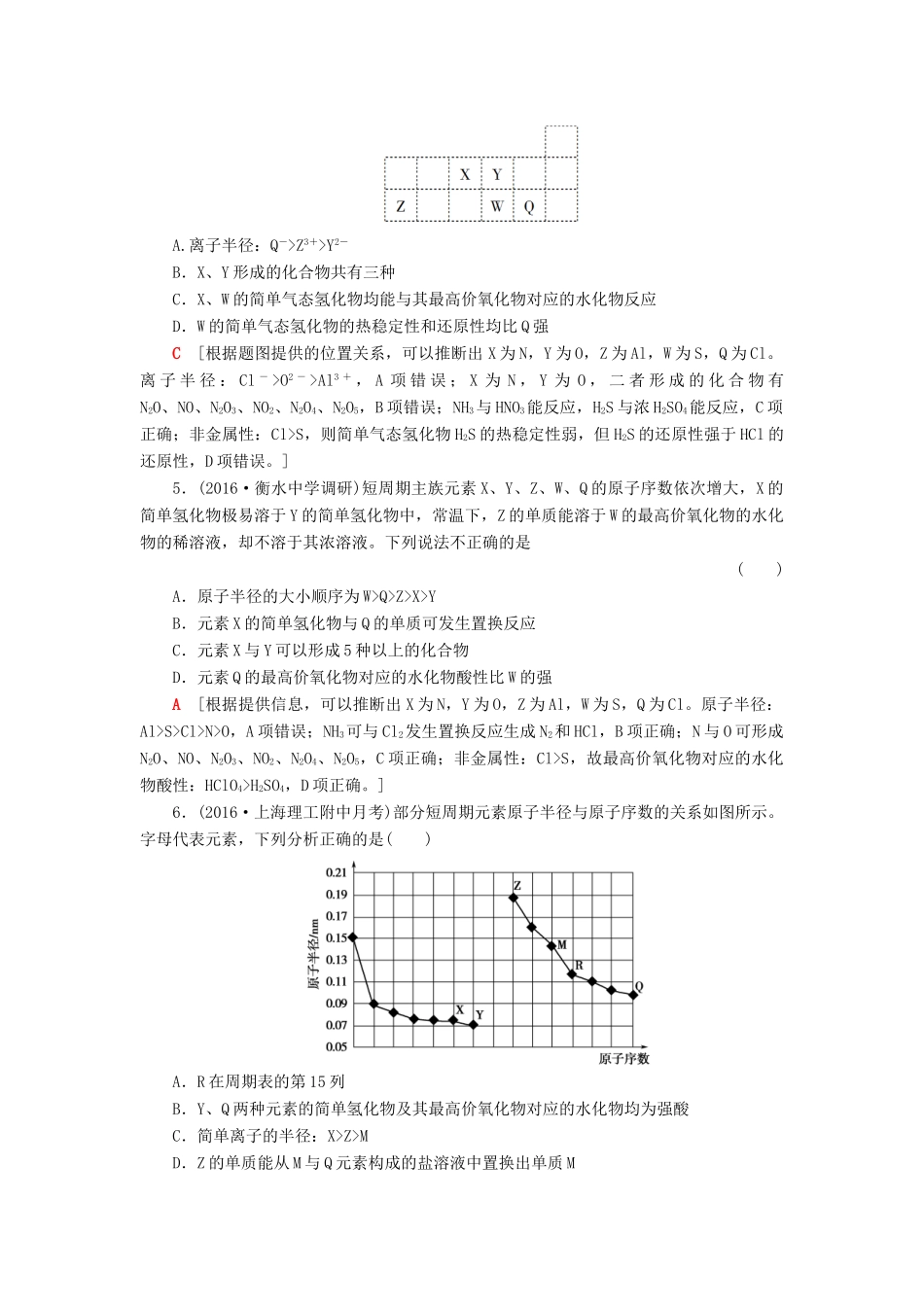 高三化学二轮复习 专题限时集训3 突破点5-人教高三化学试题_第2页