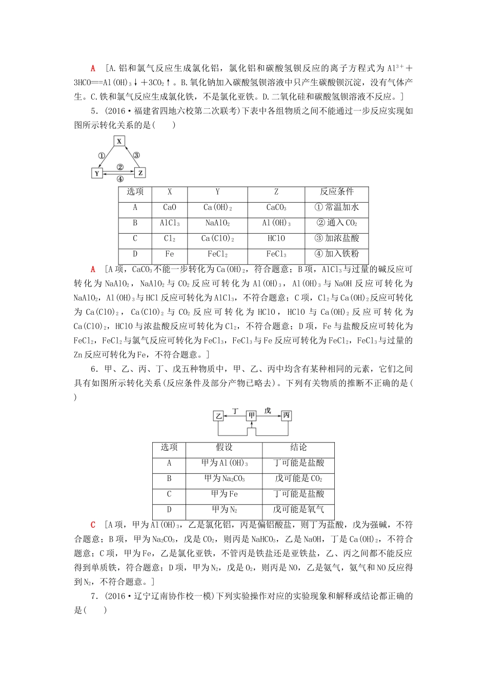 高三化学二轮复习 专题限时集训8 突破点12、13-人教高三化学试题_第2页