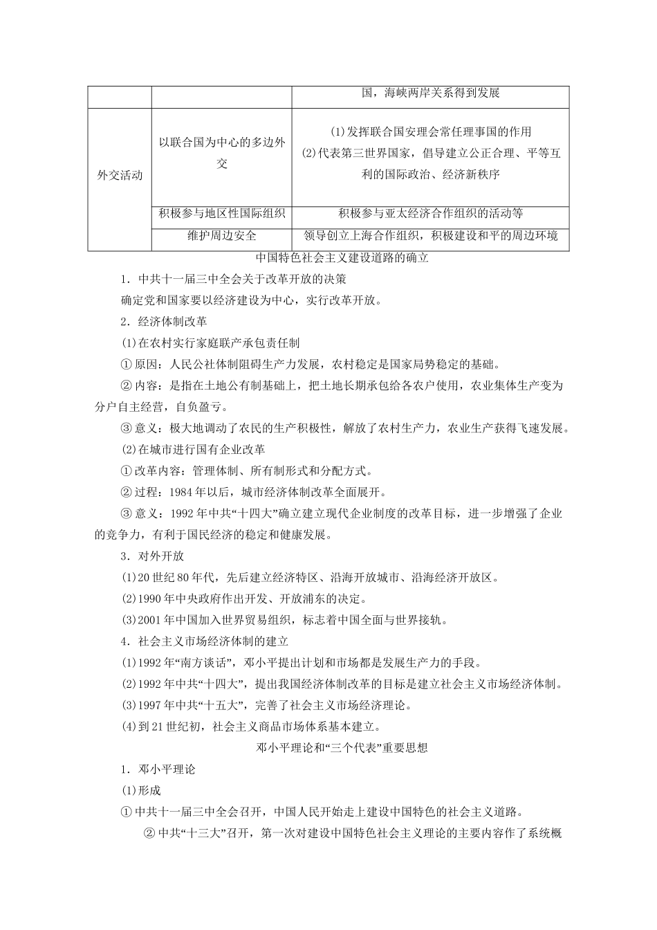 高三历史二轮复习 第1部分 现代篇 第13讲 改革开放新时期-人教高三历史试题_第2页