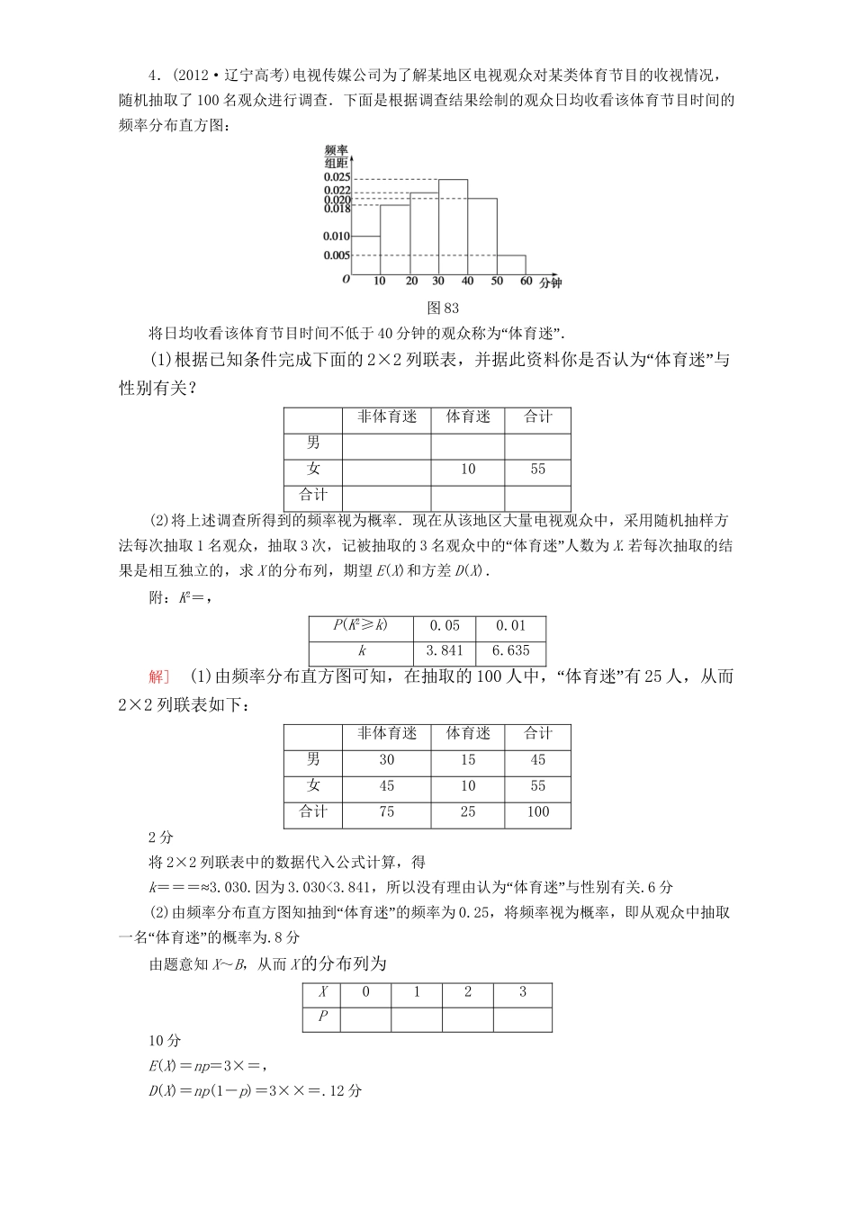 高三数学二轮复习 第1部分 专题3 突破点8 回归分析、独立性检验 理-人教高三数学试题_第3页