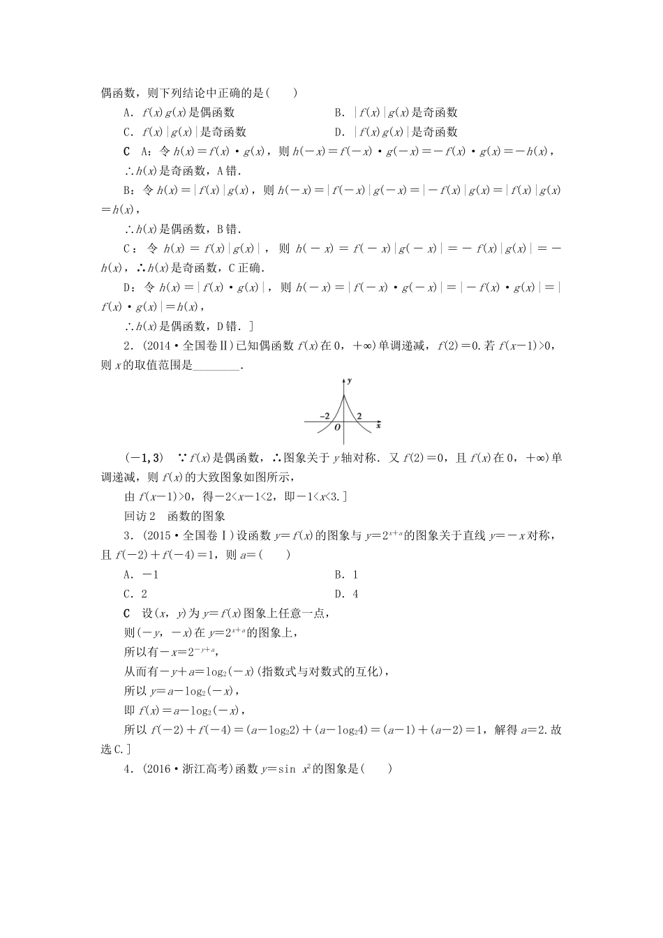 高三数学二轮复习 第1部分 专题6 突破点16 函数的图象和性质用书 理-人教高三数学试题_第3页