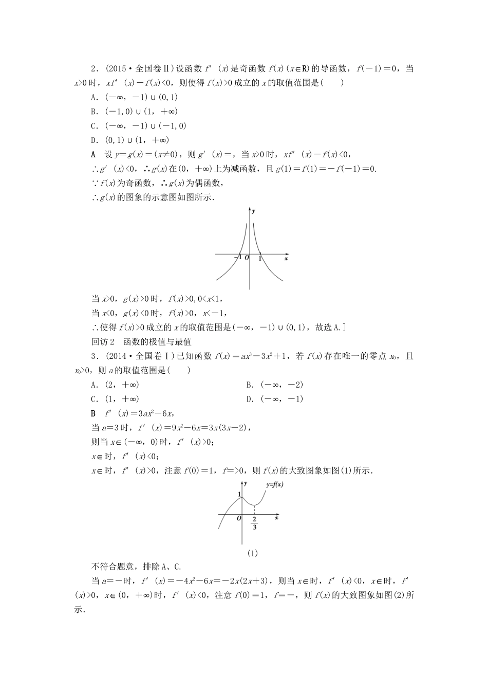 高三数学二轮复习 第1部分 专题6 突破点18 导数的应用（酌情自选）用书 理-人教高三数学试题_第2页