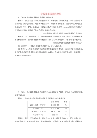 高考历史一轮复习 近代亚非国家的改革单元训练