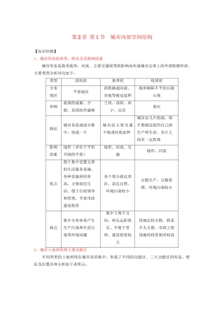 高一地理 第2章 第1节 城市内部空间结构暑假作业（含解析）-人教高一地理试题