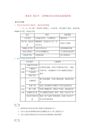 高一地理 第3章 第2节 以种植业为主的农业地域类型暑假作业（含解析）-人教高一地理试题