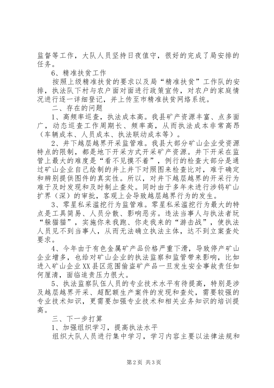 2024年矿产资源执法监察大队年度工作总结_第2页
