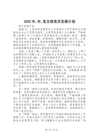 2024年党支部党员发展计划