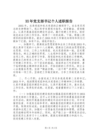 2024年党支部书记个人述职报告