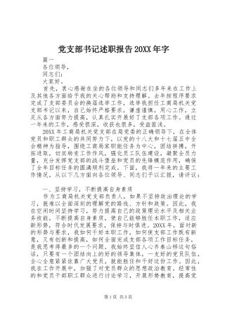 2024年党支部书记述职报告字