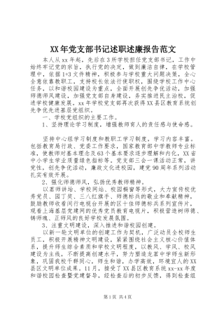 2024年党支部书记述职述廉报告范文