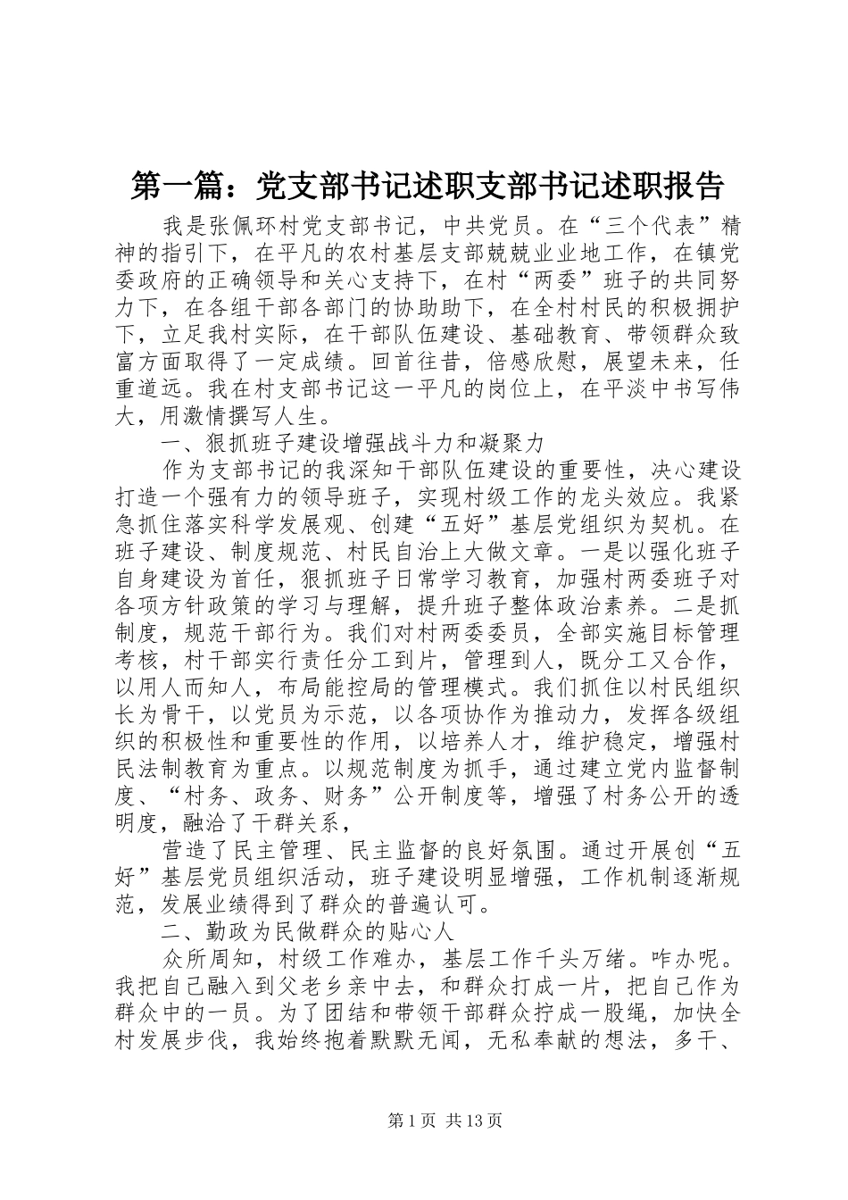 2024年党支部书记述职支部书记述职报告_第1页