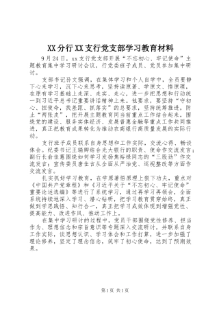 2024年分行支行党支部学习教育材料