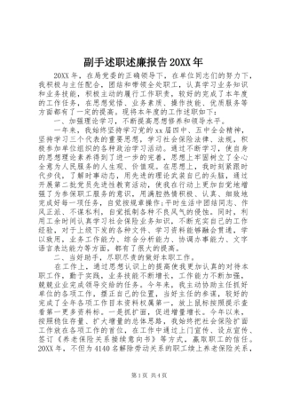 2024年副手述职述廉报告
