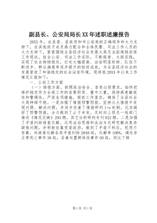 2024年副县长公安局局长述职述廉报告