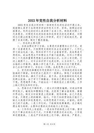 2024年党性自我分析材料