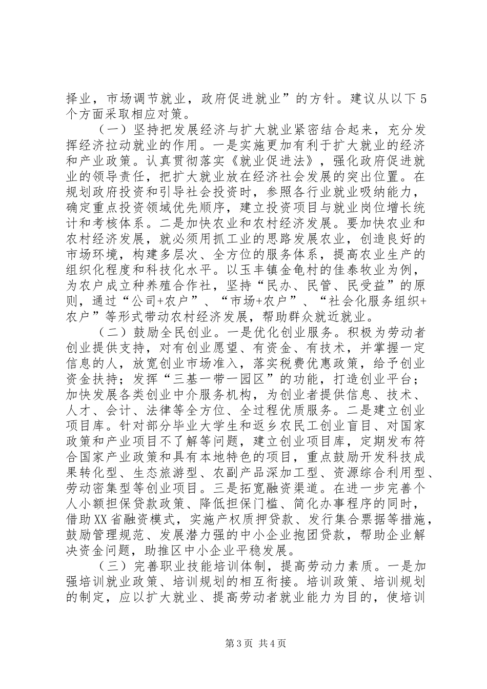 2024年扩大城乡就业问题调查与思考_第3页