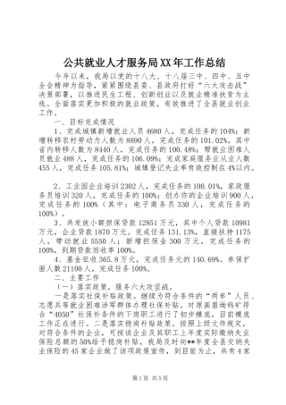 2024年公共就业人才服务局工作总结