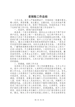 2024年老保险工作总结