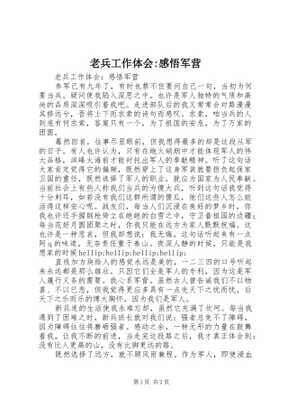 2024年老兵工作体会感悟军营