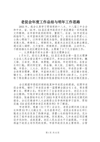 2024年老促会年度工作总结与明年工作思路