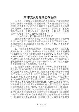 2024年党员思想动态分析报