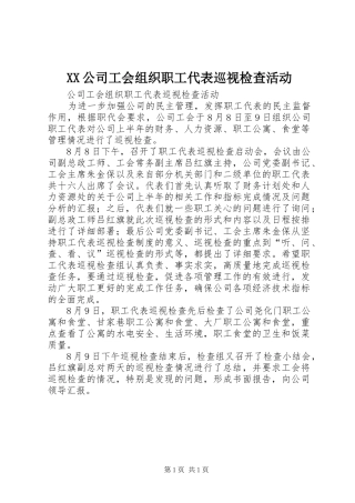 2024年公司工会组织职工代表巡视检查活动