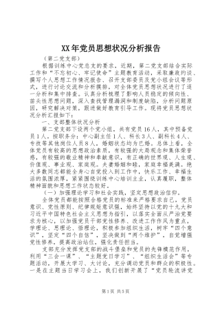 2024年党员思想状况分析报告