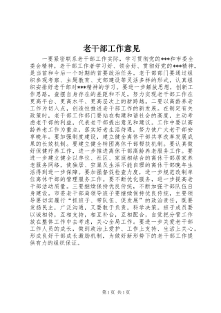 2024年老干部工作意见