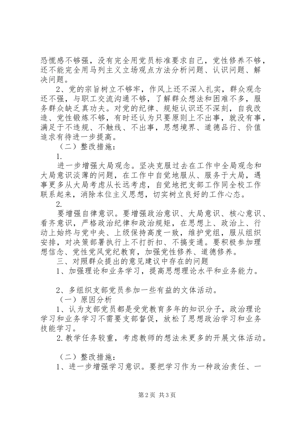 2024年党支部检视问题情况的报告_第2页