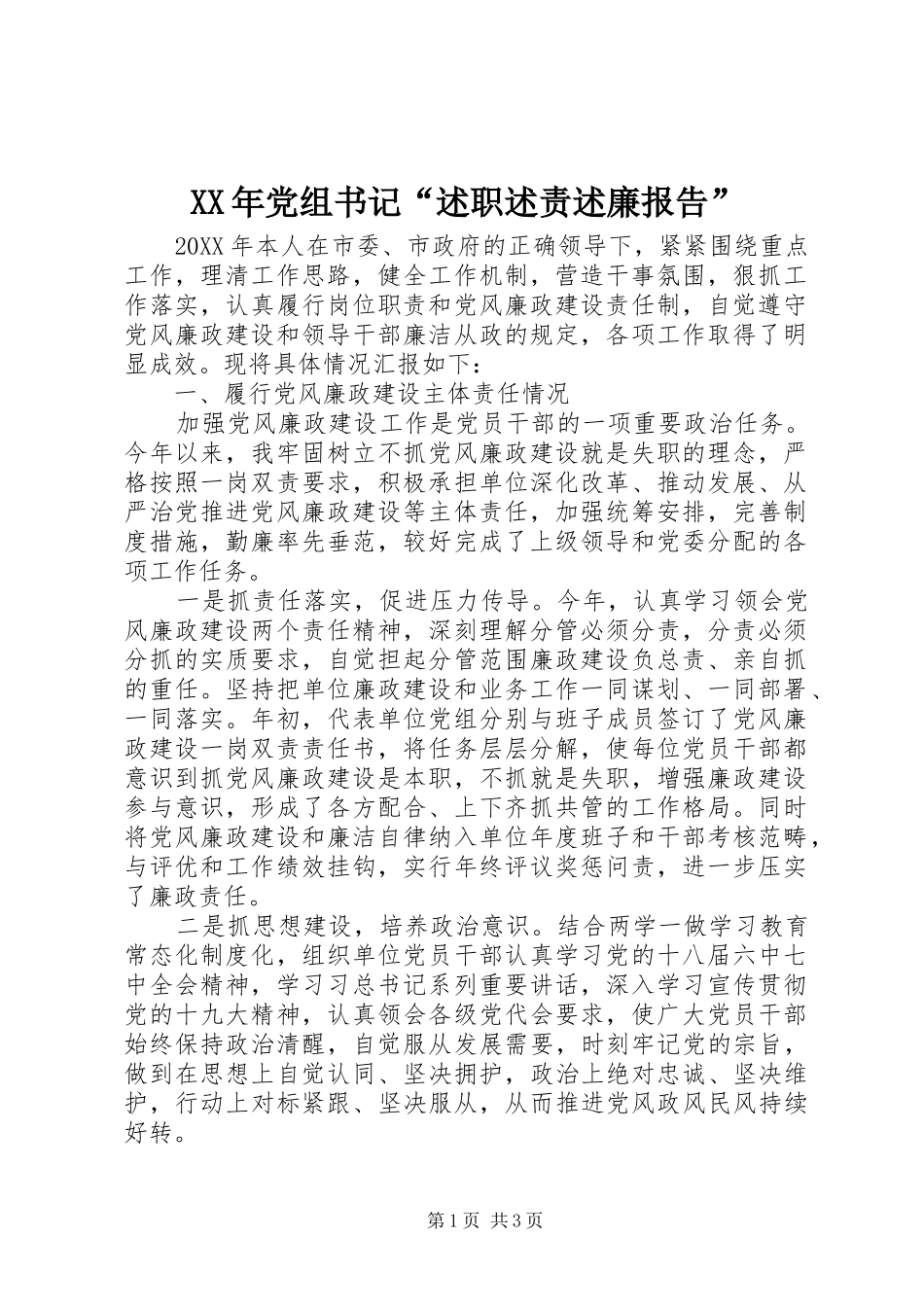 2024年党组书记述职述责述廉报告_第1页