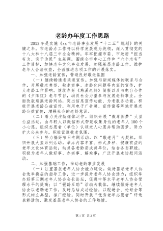 2024年老龄办年度工作思路