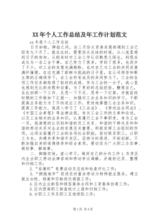 2024年个人工作总结及年工作计划范文