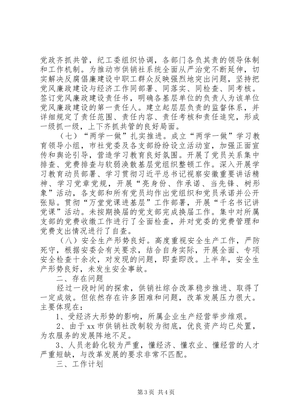 2024年供销社上半年工作汇报及下半年工作计划_第3页