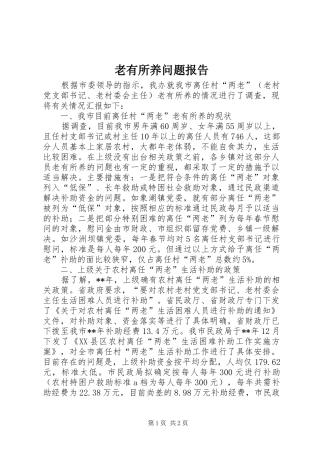 2024年老有所养问题报告