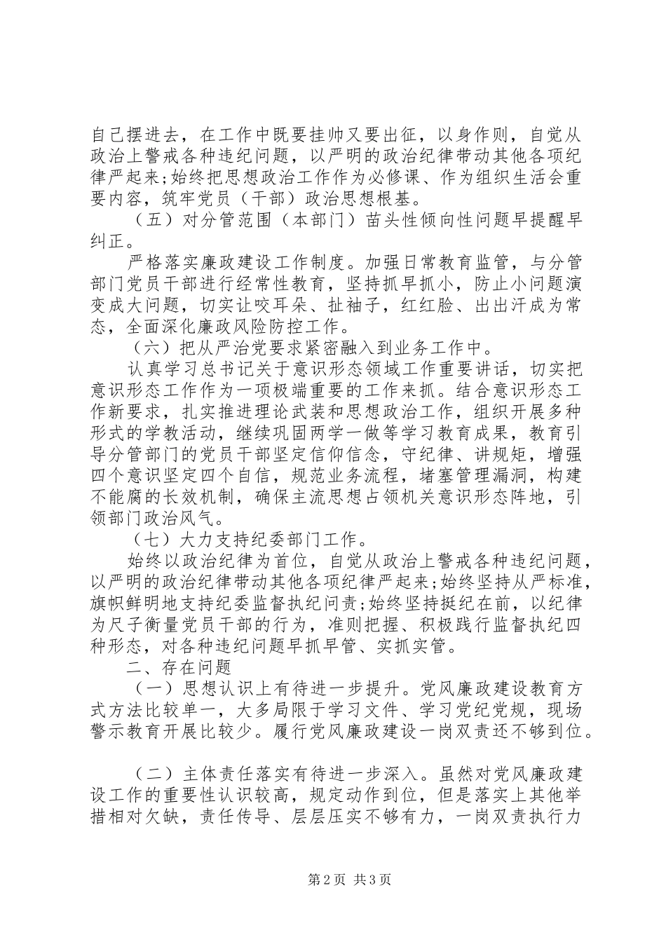 2024年公司从严治党一岗双责工作汇报_第2页