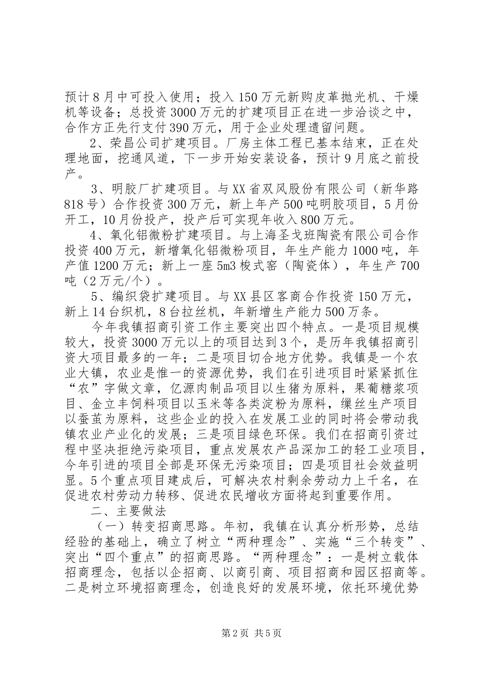 2024年梨林镇招商引资工作总结_第2页