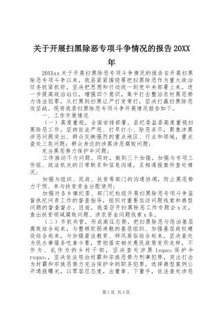 2024年关于开展扫黑除恶专项斗争情况的报告