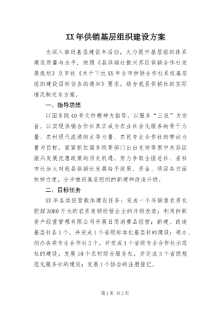 2024年供销基层组织建设方案